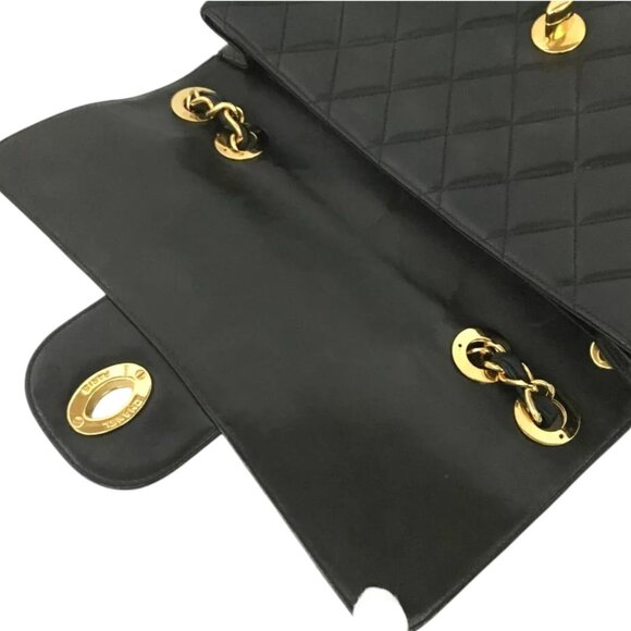 9412985BG (X6) Chanel Shoulder Bag Jumbo 30 Quilted Matelasse Black Lambskin w/C - Picture 7 of 13